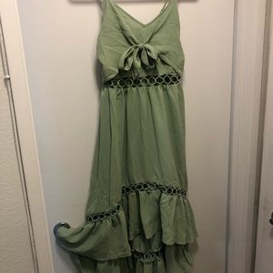 Sage green high-low dress